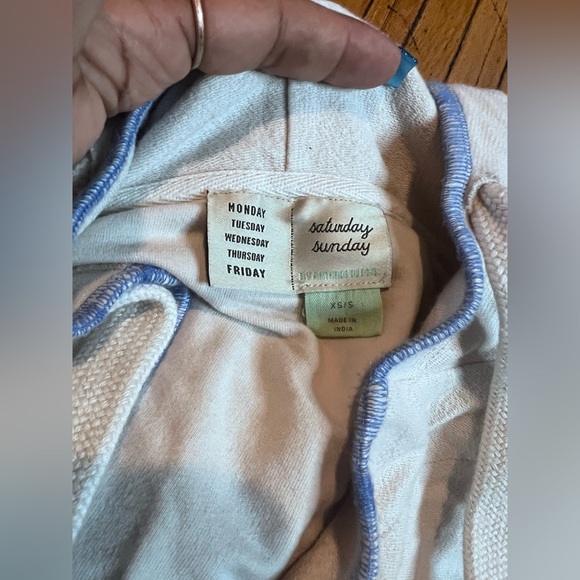 Anthropologie Saturday Sunday Poncho Sm/Lg Hoodie Heavyweight Cozy Oversize Boxy - Picture 4 of 7